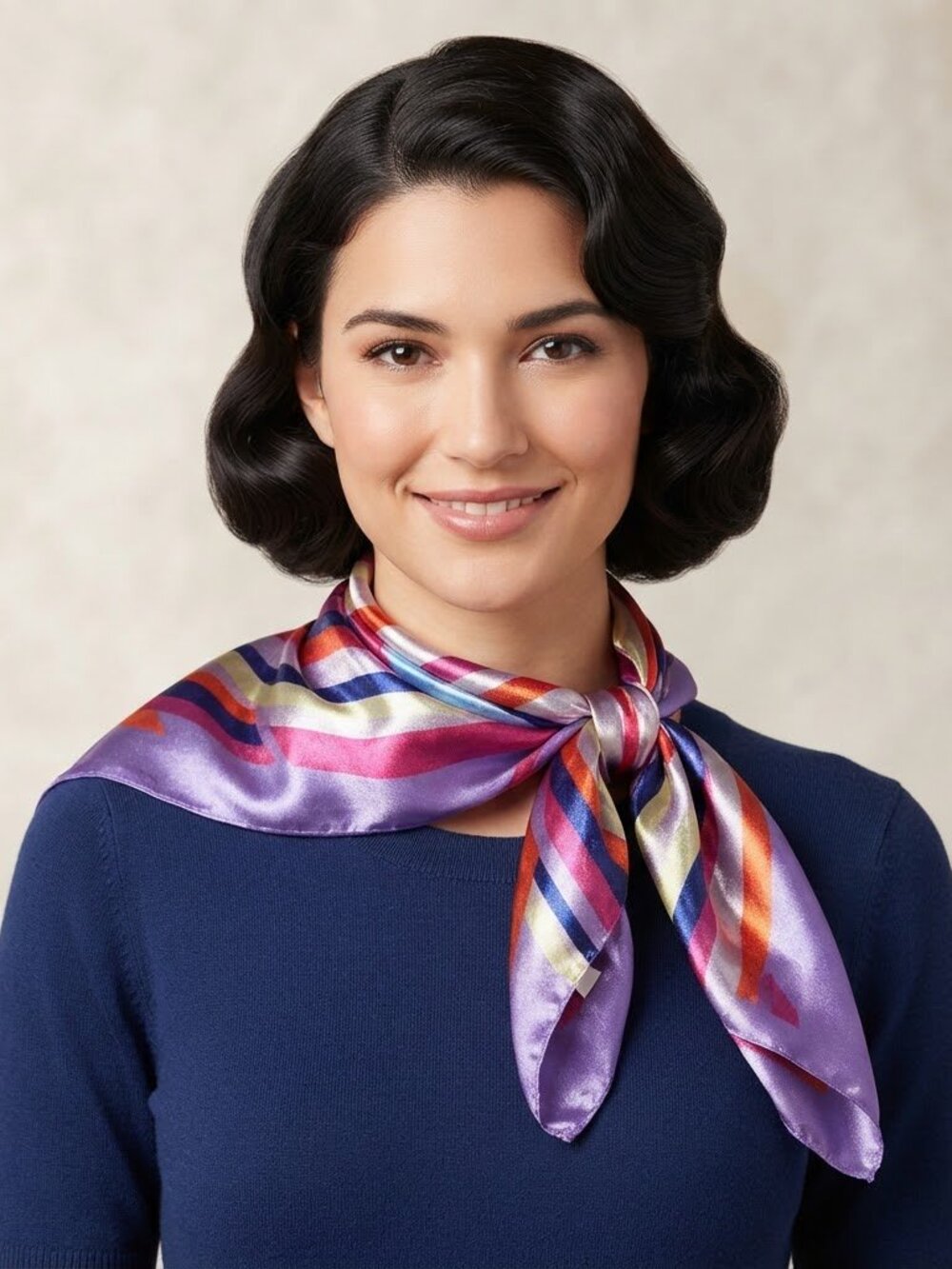 JUNCTURE Multicolor Striped Scarf‎ 19" Square